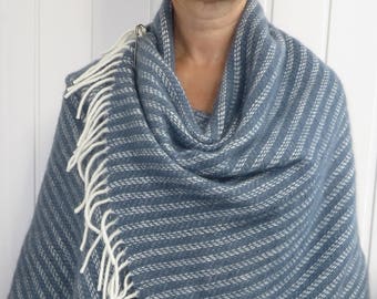 BLANKET SCARF GRAY Wool Shawl Bridal Shower Favors Pure Wool Scarf Thick Lambswool Scarf Gift for Mom Winter Wedding favor Christmas Gift