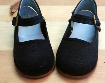 Vintage Baby Shoes Black Mary Janes Step & Stride Vintage Size 5 (Baby)