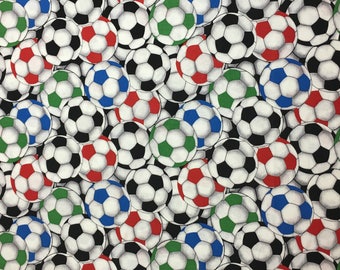 Soccer Ball Cotton Fabric by the Yard - 36x44 inches off the bolt