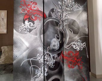 Double-sided screen baroque abstract painting
