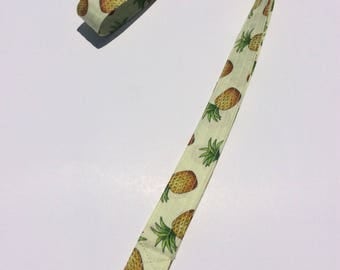 Pineapples Lanyard ID Badge Key Keeper Keychain Camera Strap Fabric Yellow with Pineapples