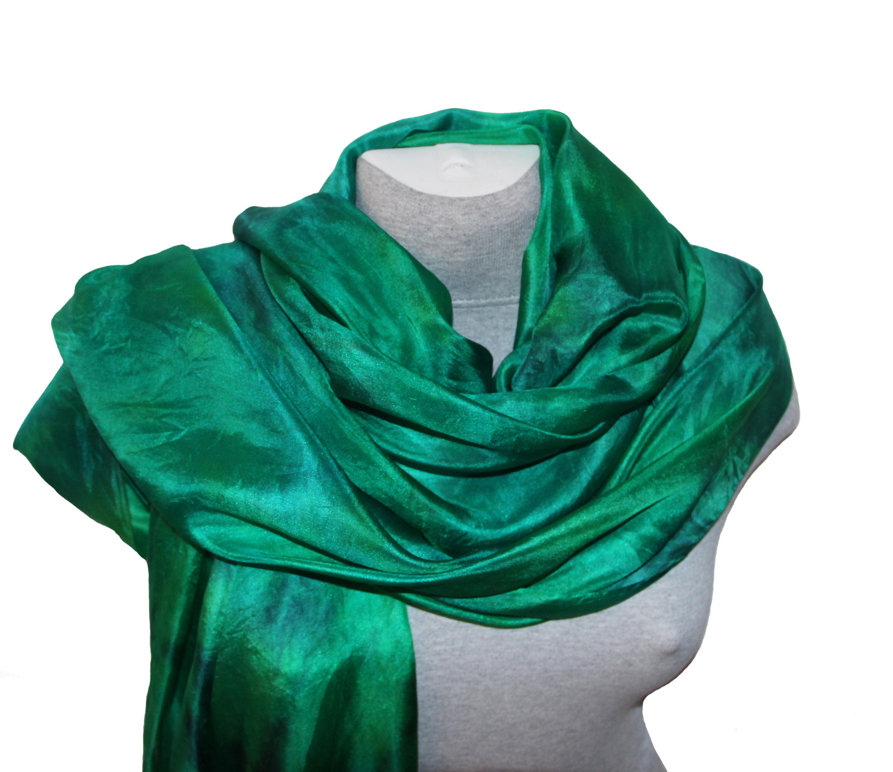 Silk scarves for women in green