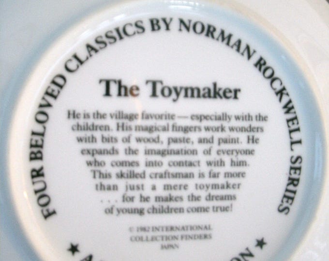 Norman Rockwell 6" Collectors Plate: "Four Beloved Classics"; The Toymaker, 1982, vintage, collector plate, miniature, Christmas gift