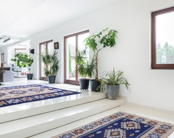 Kilim Rug / 250x160cm / Reversible cotton rug / Boho rug / Ethnic interior / Southwestern rug / Colorful carpet / Home decoration