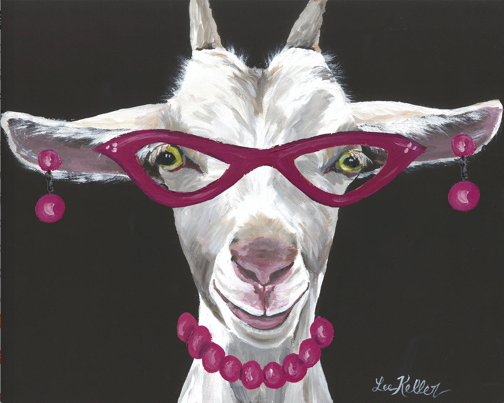 Funny Goat on Canvas Funny Goat art print. Goat with glasses