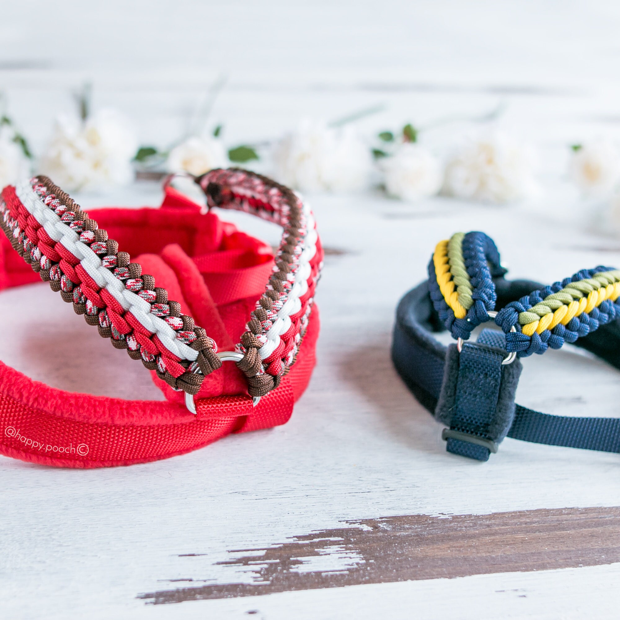 Adjustable Paracord Dog Harness Fleece Padded Harness Custom