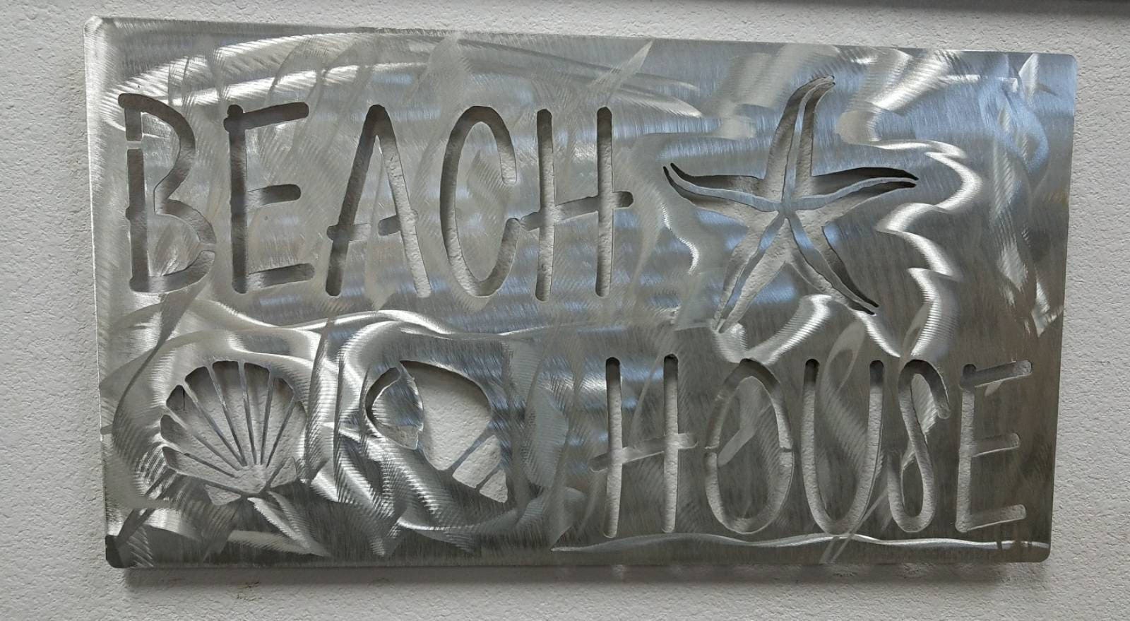 Metal Beach House Sign/ Metal Beach Decor/ Beach Sign/ Beach House