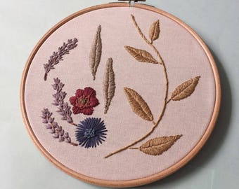 Floral embroidery hoop art
