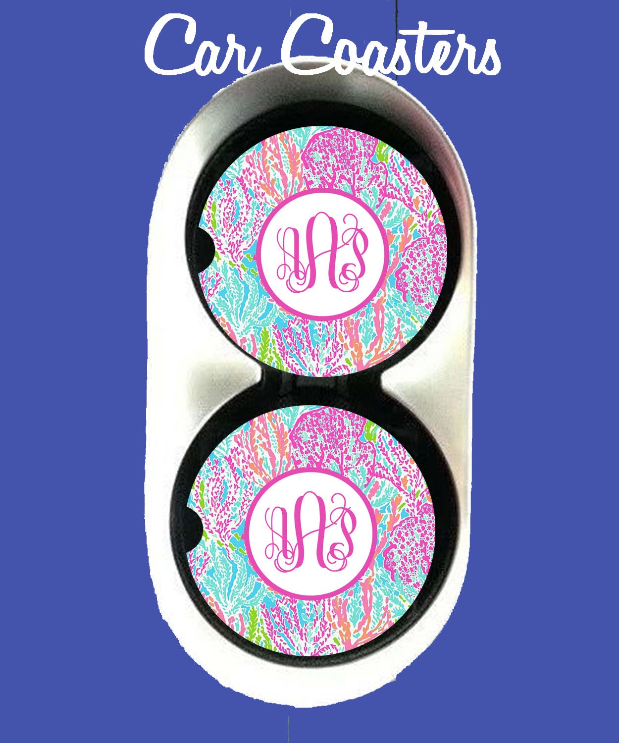 Personalized Car CoasterCar Coaster Monogrammed Monogram Car