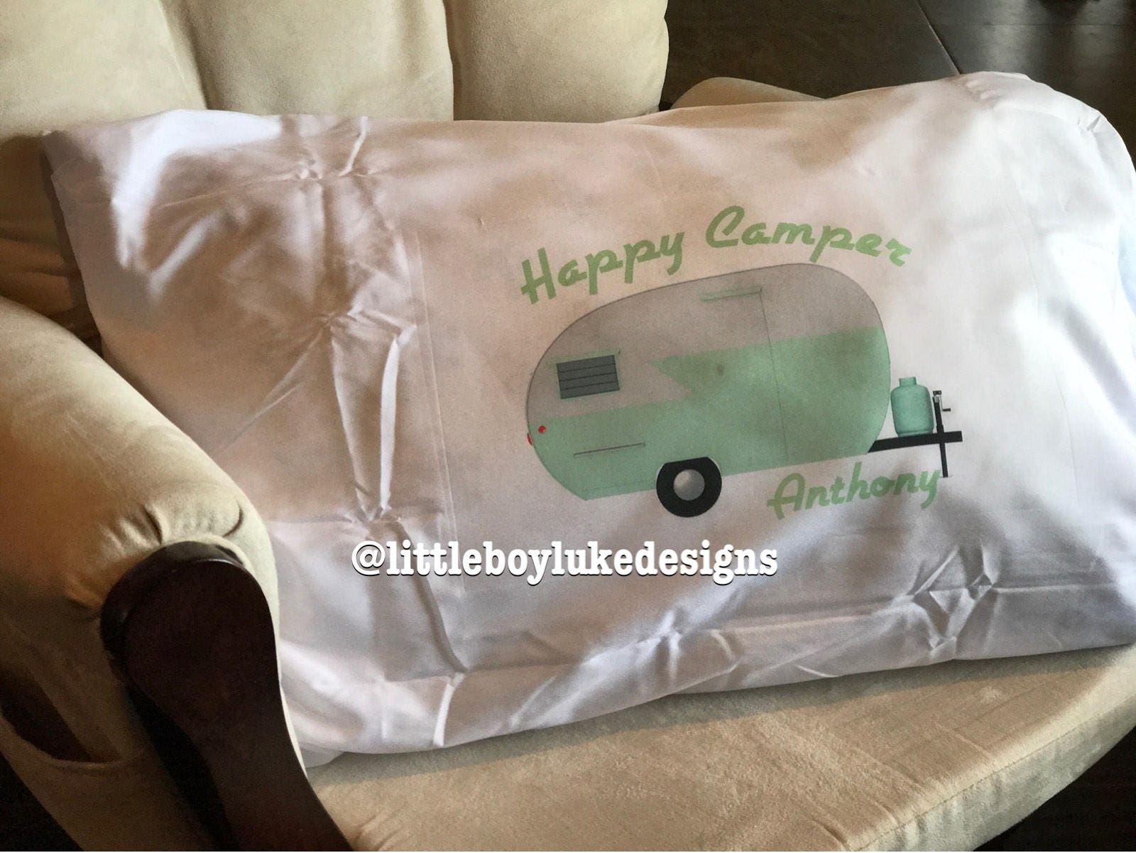 Camping Pillowcase Camping Pillow Retro Camper Pillowcase