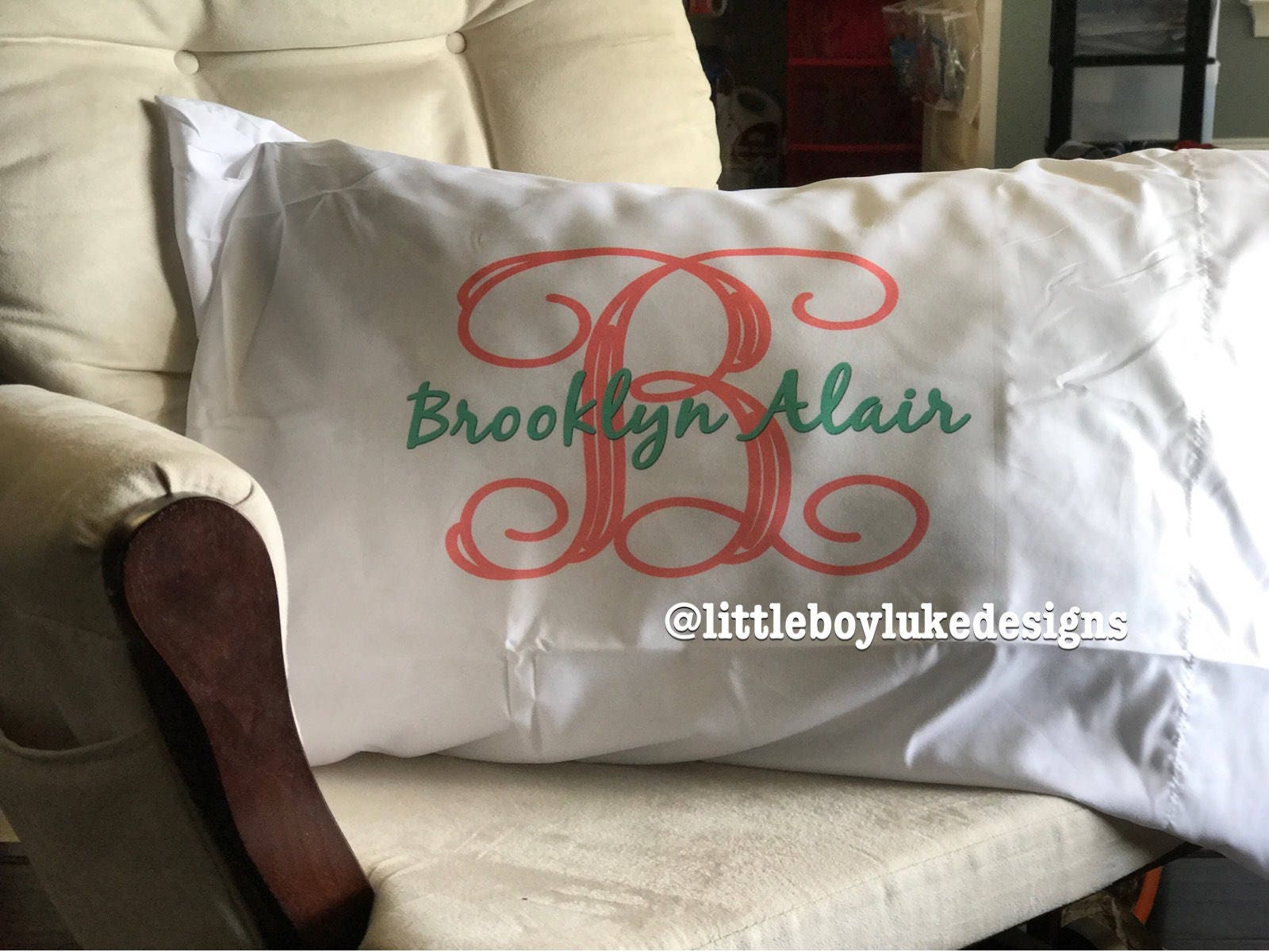Pillowcase Monogram Pillowcase Custom Pillowcase Custom