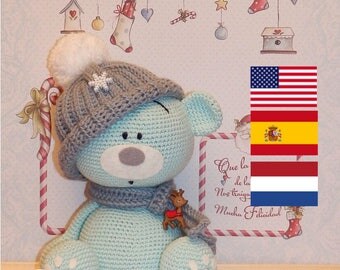Blue teddy bear crochet pattern