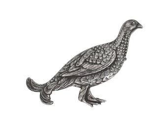 Silver Grouse Brooch
