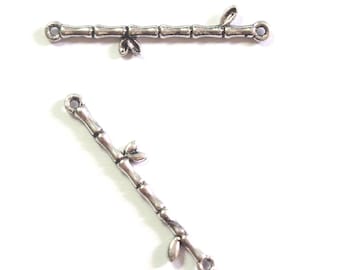 Bamboo 33mm antique silver metal connector