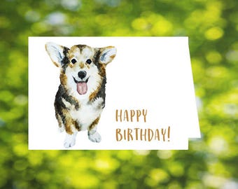 Dog Birthday Card: Corgi Birthday Card - Printable Corgi Card - Corgis - Download - Happy Birthday Card - Dogs - Birthday Card for Dog