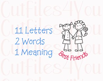 Best Friend svg, Stick Figure SVG, BFF Design, Best friend gift, Besties SVG, bff svg, friends svg, best friends forever, htv ready file