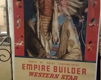 Very Rare NOS 1955 Great Northern RR Empire Builder Calendar Winold Reiss - Many Guns