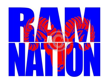 Ram Nation Svg, Ram Knockout Font Svg, Ram Knockout Svg, Ram Dxf, Ram Svg