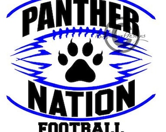 Panther Football Svg, Panther Nation Football Svg, Football Svg , Football Dxf