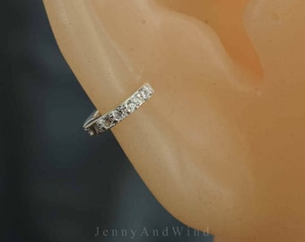 cartilage hoop cartilage earring hoop cartilage piercing helix earring hoop helix hoop helix piercing silver zircon tiny mini snug ~H07