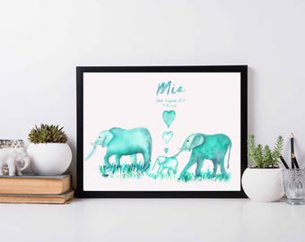 gifts custom nursery art Watercolor Nursery Nursery Wall Art Personalized Art Custom nursery custom kids room wall art customised mint grey