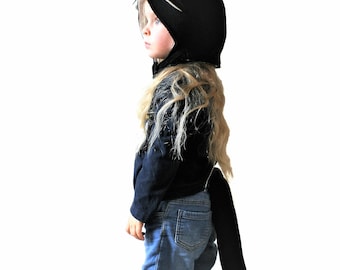 Children's Cat Tail, Black Cat Costume, Cat Hood Available, Kid's Halloween Costume, Cat Ears, Toddler Costume, Kid's Dressing Up Costume