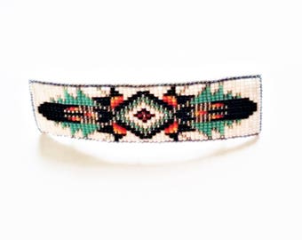 Beaded Hair Barrette- Beaded Hair Accessory- Beaded Hair Clip- Native American Inspired Beadwork- Bohemian Hair Clip- Fashion Accessories