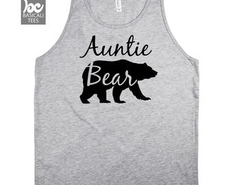 Aunt Shirt- Auntie Bear Tank Top -Aunt Gift , Wife , Gift For Her , Birthday , Family Gifts,