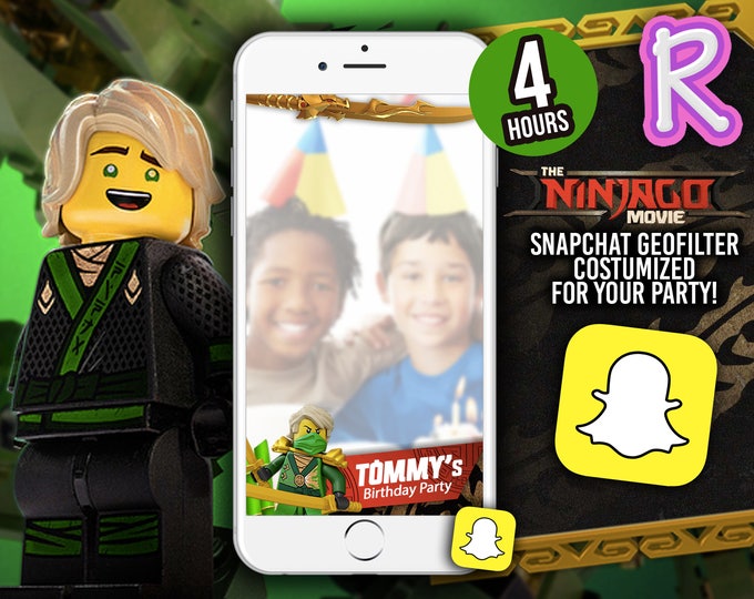 SNAPCHAT Geofilter Costumized for your party - LEGO Ninjago Party - We deliver your order in record time! Less than 4 hours! Ninjago Lloyd