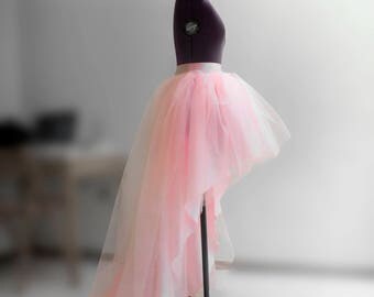pink high low tulle skirt