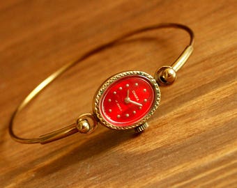 Ladies Bracelet Watch, USSR Chaika-Seagull 17 jewels 1970's - gold plated, Dress watch, Women's Wrist Watch, Gift women, Soviet watch