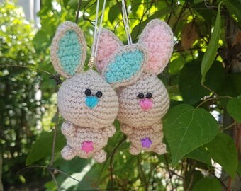 Gift for mom bag charm easter gift Easter bunny easter decorations cute bunny stuffed rabbit Happy Easter present Crochet rabbit keychain