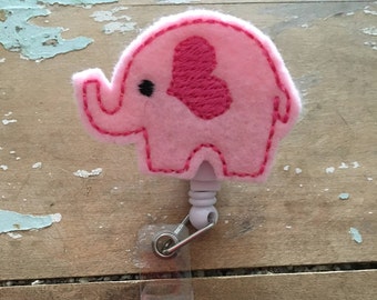 Elephant ID badge reel holder retractable clip