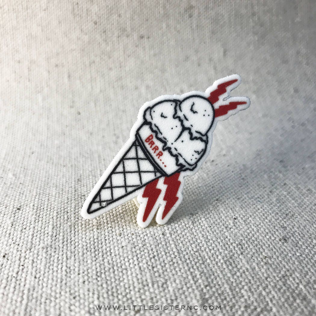 Gucci Mane Ice Cream Cone Face Tattoo // Brooch Lapel Pinback