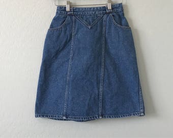 Vintage denim skirt | Etsy