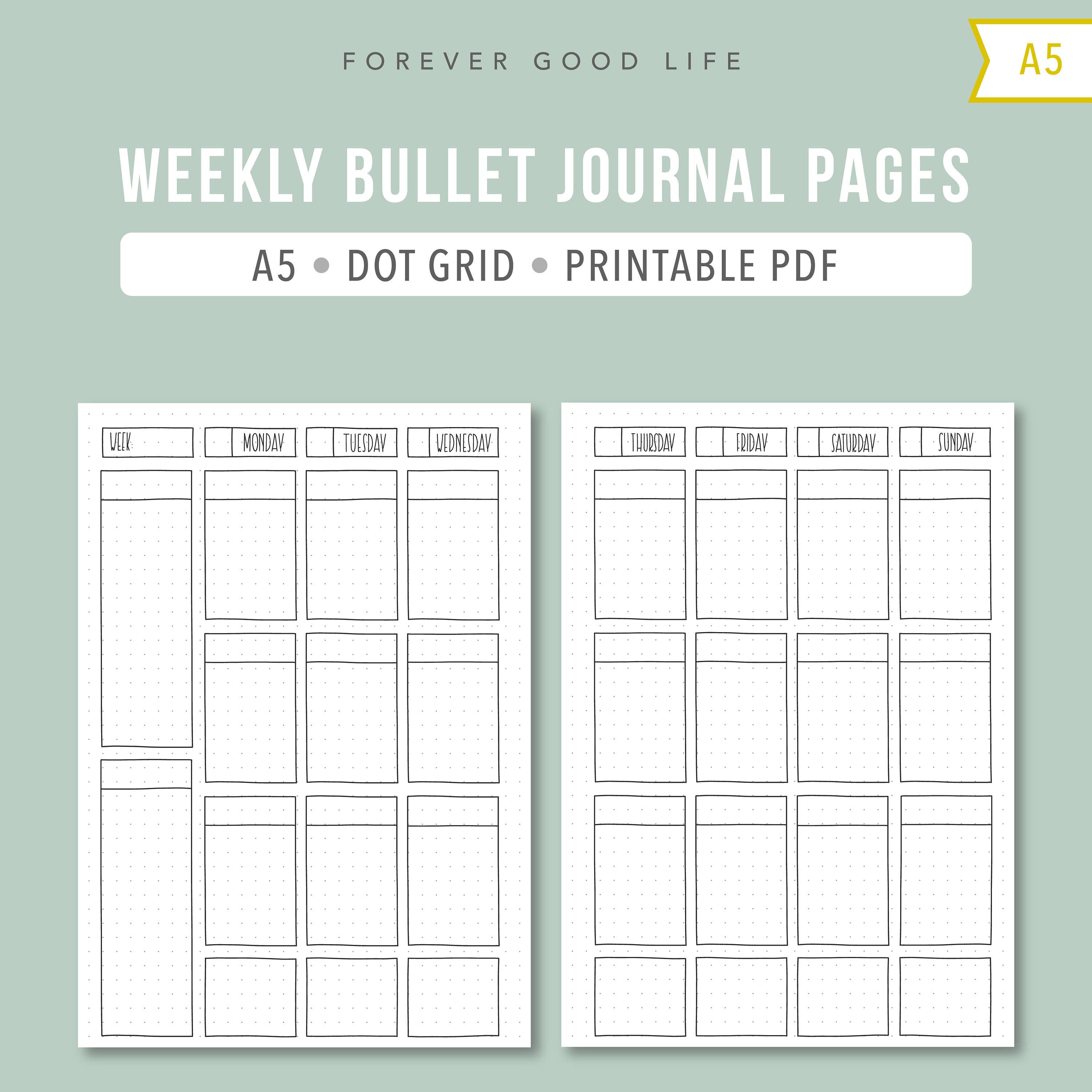 Weekly Bullet Journal Printable Bullet Journal Pages - vrogue.co