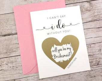 Bridesmaid Scratch Off Card, Will You Be My Bridesmaid Card, Bridesmaid Proposal Card, Wedding Card, Bridesmaid Gift - (FPS00S1)