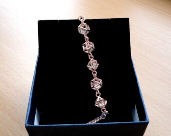 Rose gold bracelet swarovski crystal bracelet wedding jewelry gift anniversary gift birthday gift best friend women bracelet girlfriend gift