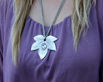 wife gift jewelry|for|women silver jewelry vintage Woodland jewelry Everyday necklace Autumn Jewelry Maple Leaf jewelry leaf necklace