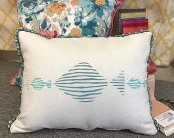 Hand Painted Marine Fish Pillow