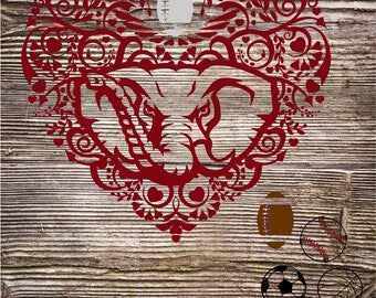 Elephant Football Soccer Baseball basketball Sport Heart PNG SVG digital cut file