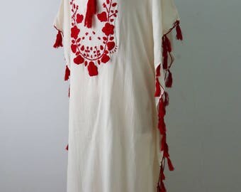 Hand Embroidered Tunic, Embroidered Dress, Embroidered Kaftan