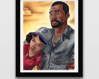 Clementine & Lee (The Walking Dead Game) Fine art Print