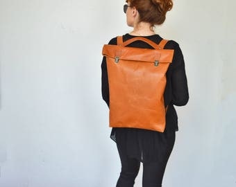 17' Leather Backpack/ Leather Rucksack/ Messenger/ Laptop/MacBook/ Unisex/ Brown/ Chocolate / Minimalist/ Rugzak/ Back to school/ Office bag