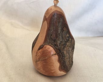 Unique Wooden Pear Ornament