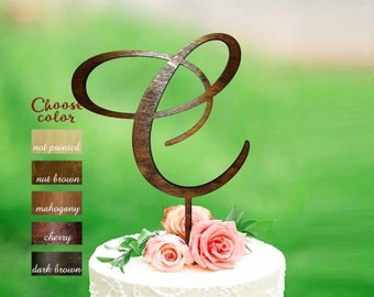 Letter C Cake Topper Wood Initial Initials Rustic Monogram Letter C Cake Topper Wood Initial Initials Rustic Monogram