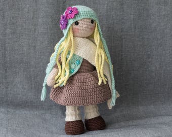 FREE SHIPPING - Crochet doll POLLY - Amigurumi doll - Stuffed doll - Handmade doll - Interior doll