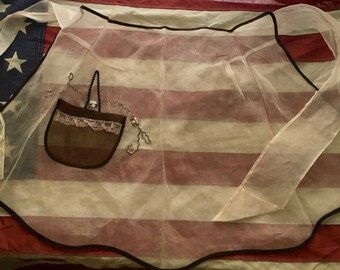 Adorable Crisp Sheer Little Hostess Vintage Apron 1950's Cuteness!!!