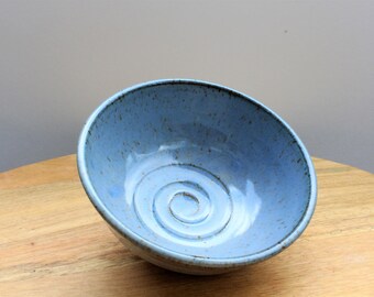 Ceramic Bowl Shallow Medium Light Blue