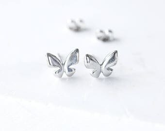 Butterfly Stud Earring, tiny silver stud, Butterfly jewellery, nature love gift, butterfly earrings, butterfuly gifts, cute earrings